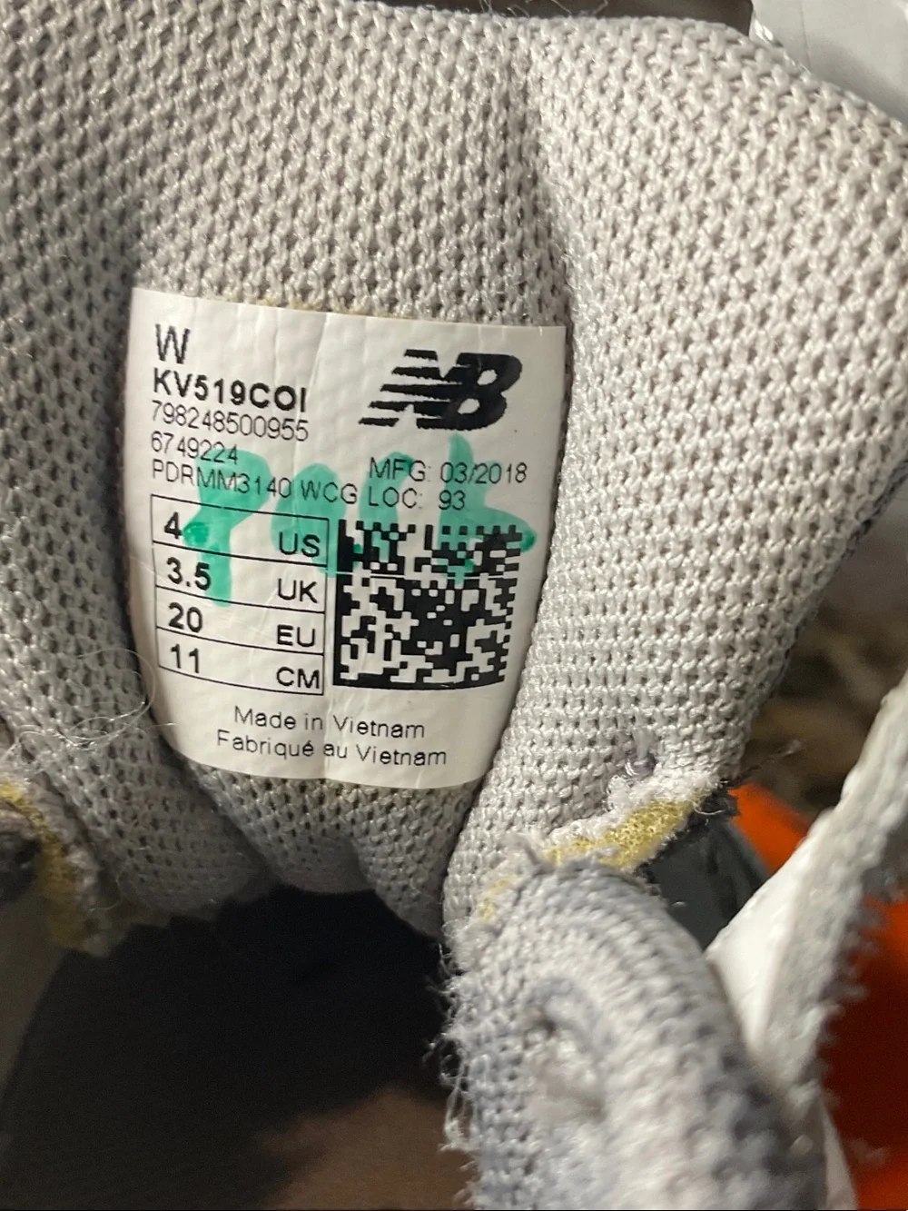 New Balance Kids Beige & White Suede Athletic Sneakers